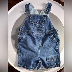 Janie and Jack Blue Denim Short Overalls